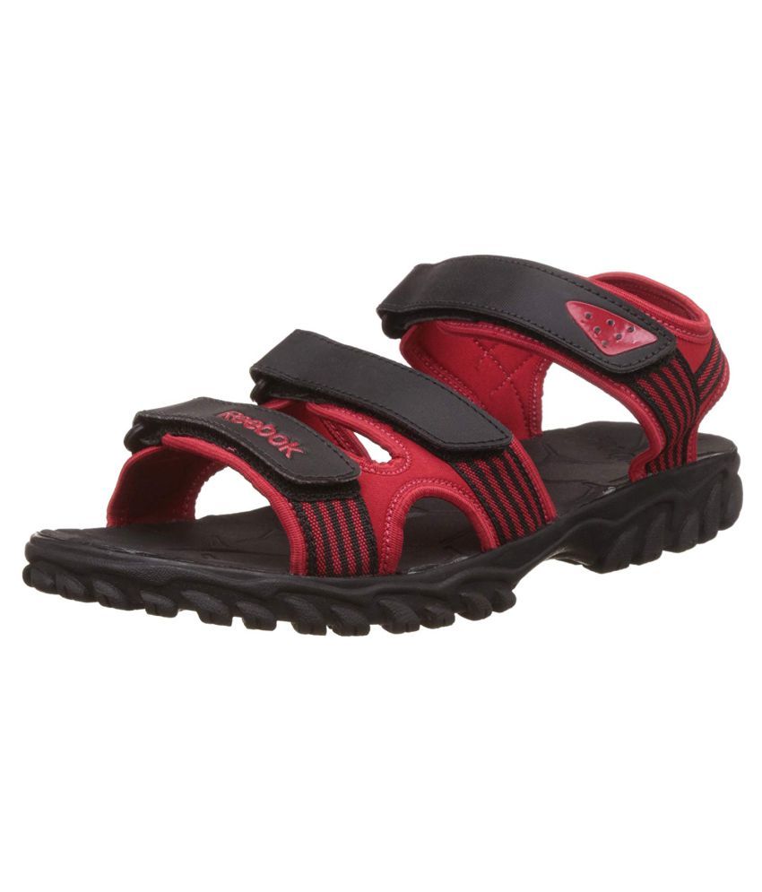 Reebok Black Synthetic Leather Sandals 