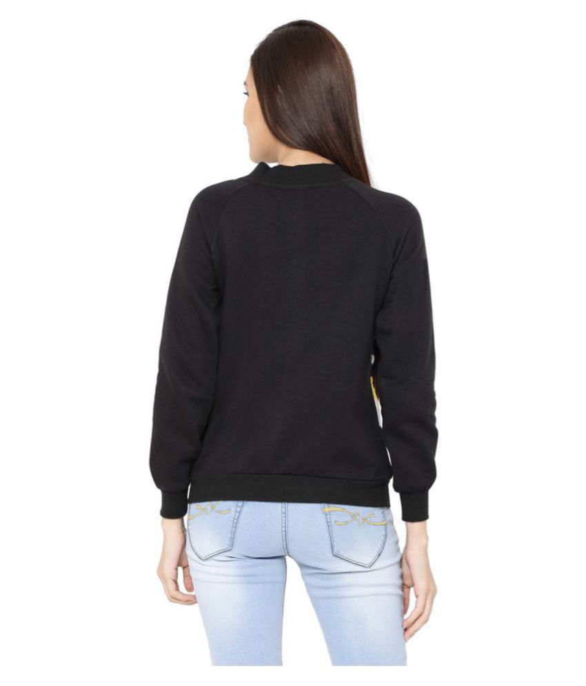 Buy Belly Bottom Cotton - Fleece Black Non Hooded Sweatshirt Online at ...