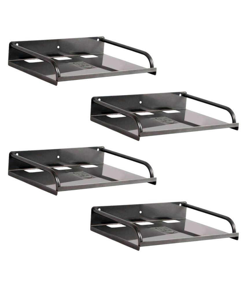 CRETE Black Set-Top Box Tray/Wall Shelf/Stand/Rack - Set ...