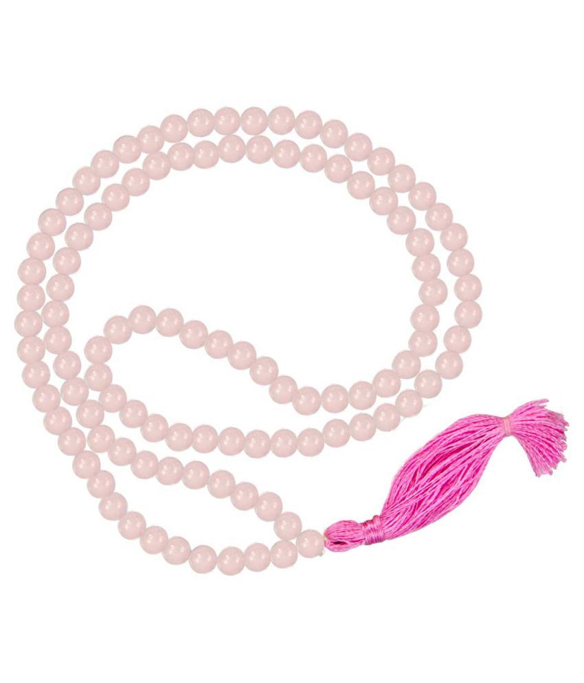     			Rose quartz stone mala 108 + 1 prayer beads mala for romance and relationship