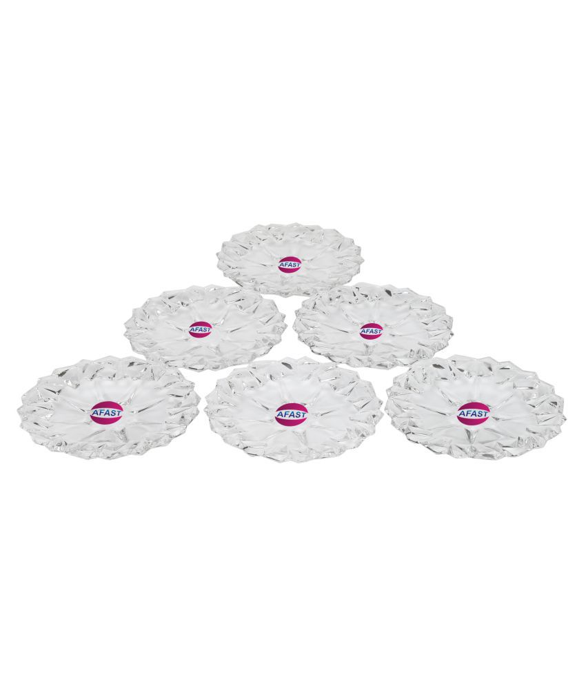     			Somil Glass Plate, Transparent, Pack Of 6, 40 ml