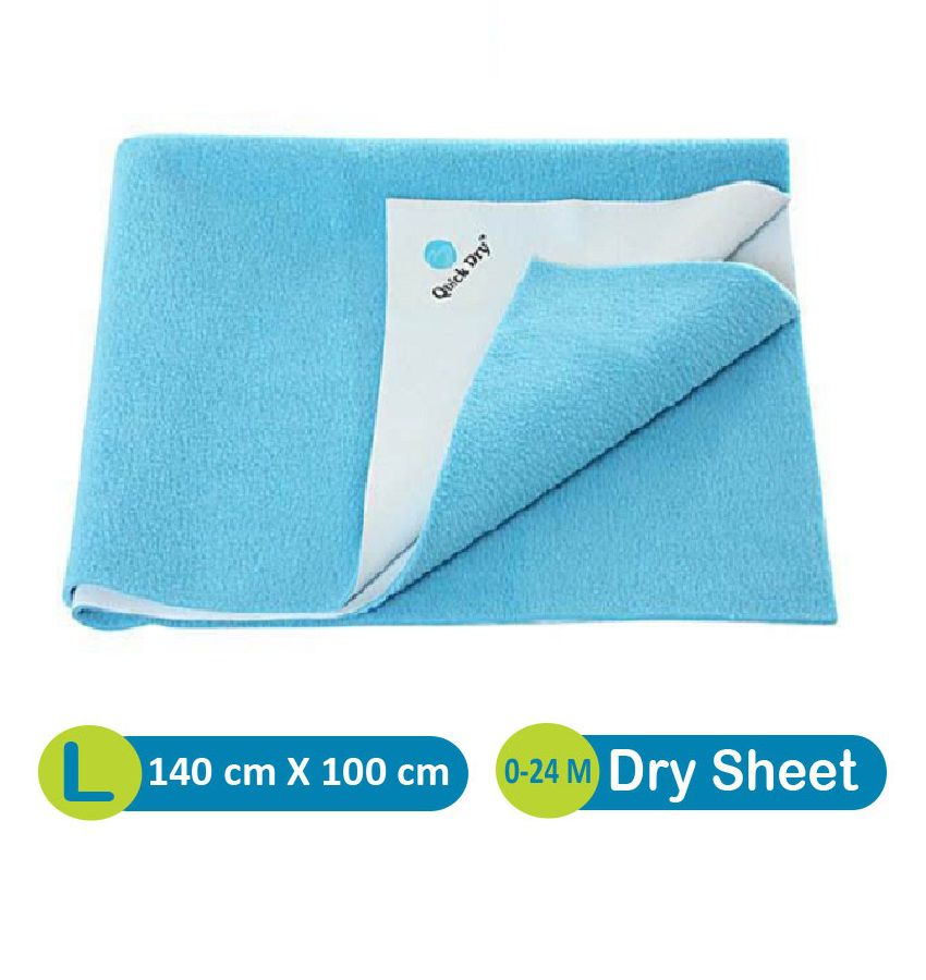     			Quick Dry Plain Waterproof Cyan Large Rubber Sheet baby bed cover