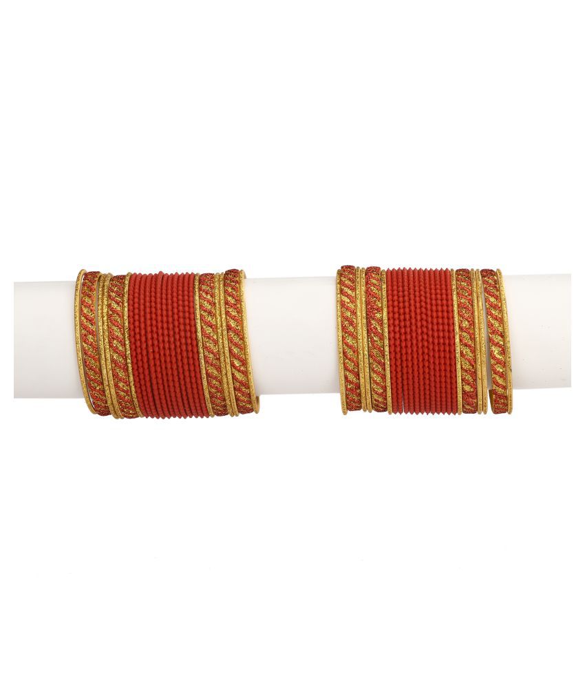     			Colorful Designer Bangle Set With Golden Bangles For Party And Daily Use (With Safety Cum Carry Box) Unbreakable023
