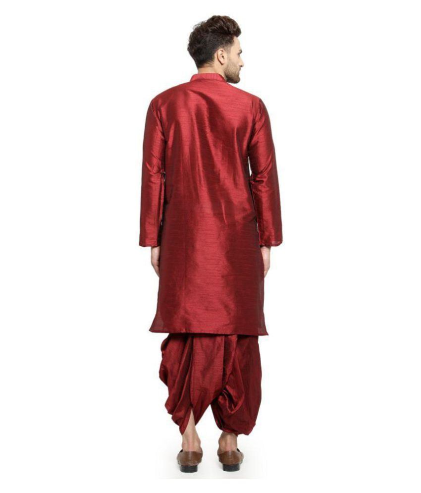 maroon shirt with dhoti