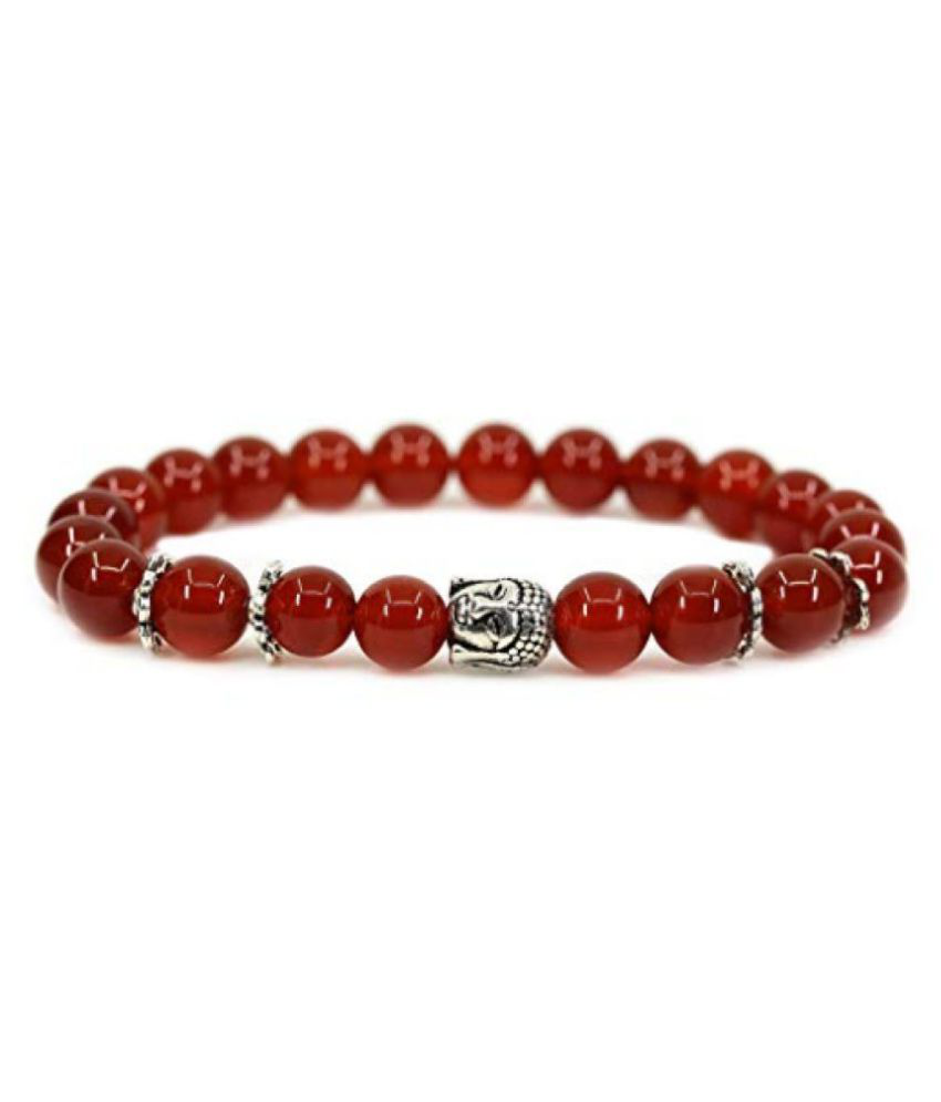     			8mm Red Agate With Buddha Natural Agate Stone Bracelet