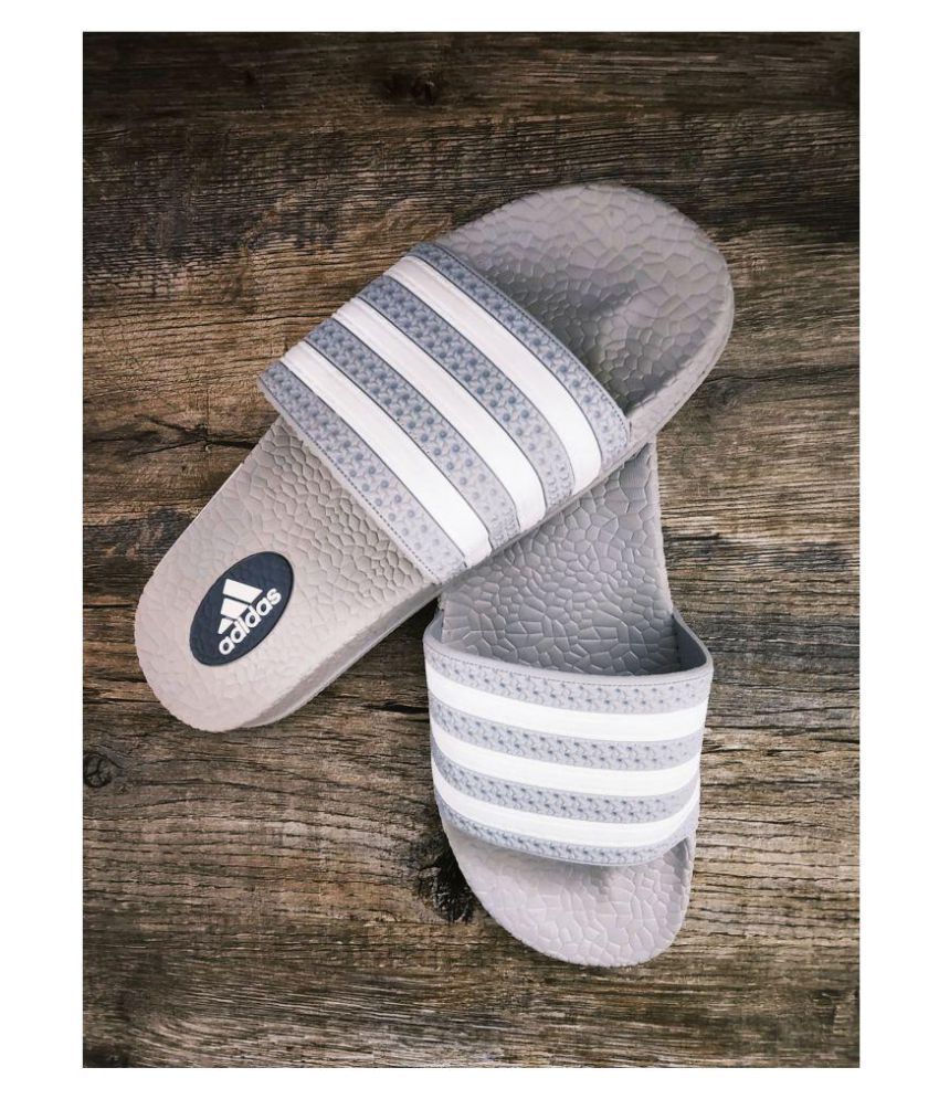Adidas Gray Slide Flip flop Price in India- Buy Adidas Gray Slide Flip flop Online at Snapdeal