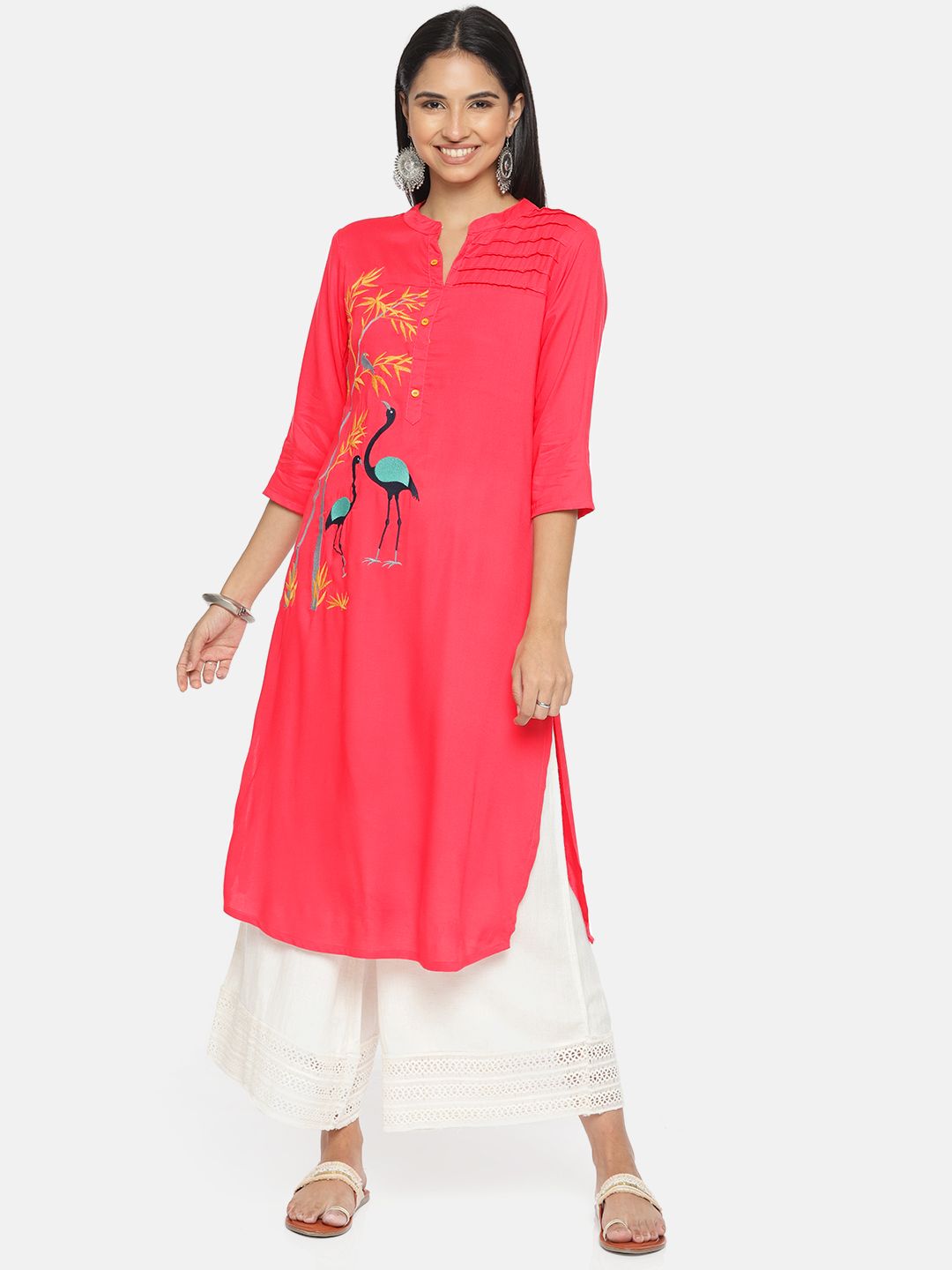     			Alena - Red Rayon Women's Straight Kurti