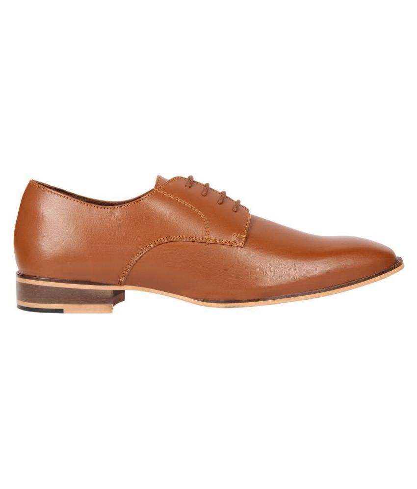 franco leone tan derby shoes