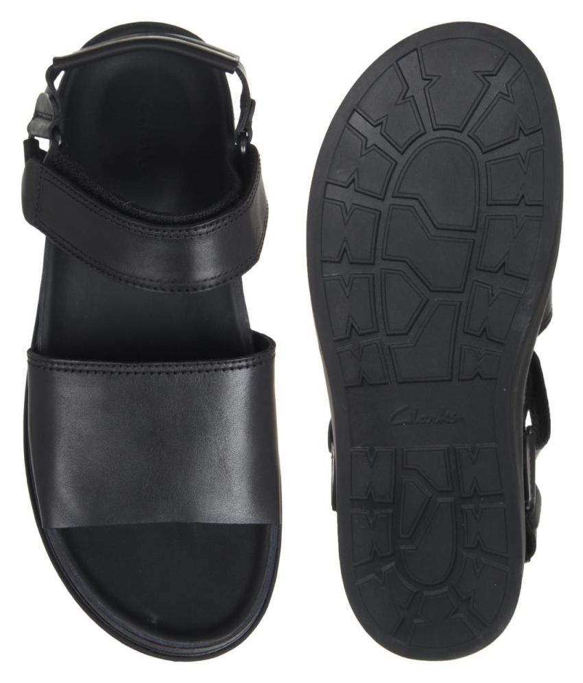 Clarks Black Leather Sandals Price in India- Buy Clarks Black Leather ...