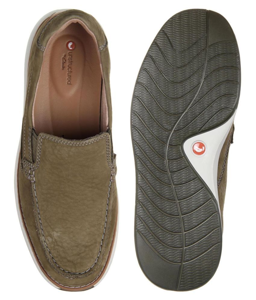 clarks green loafers