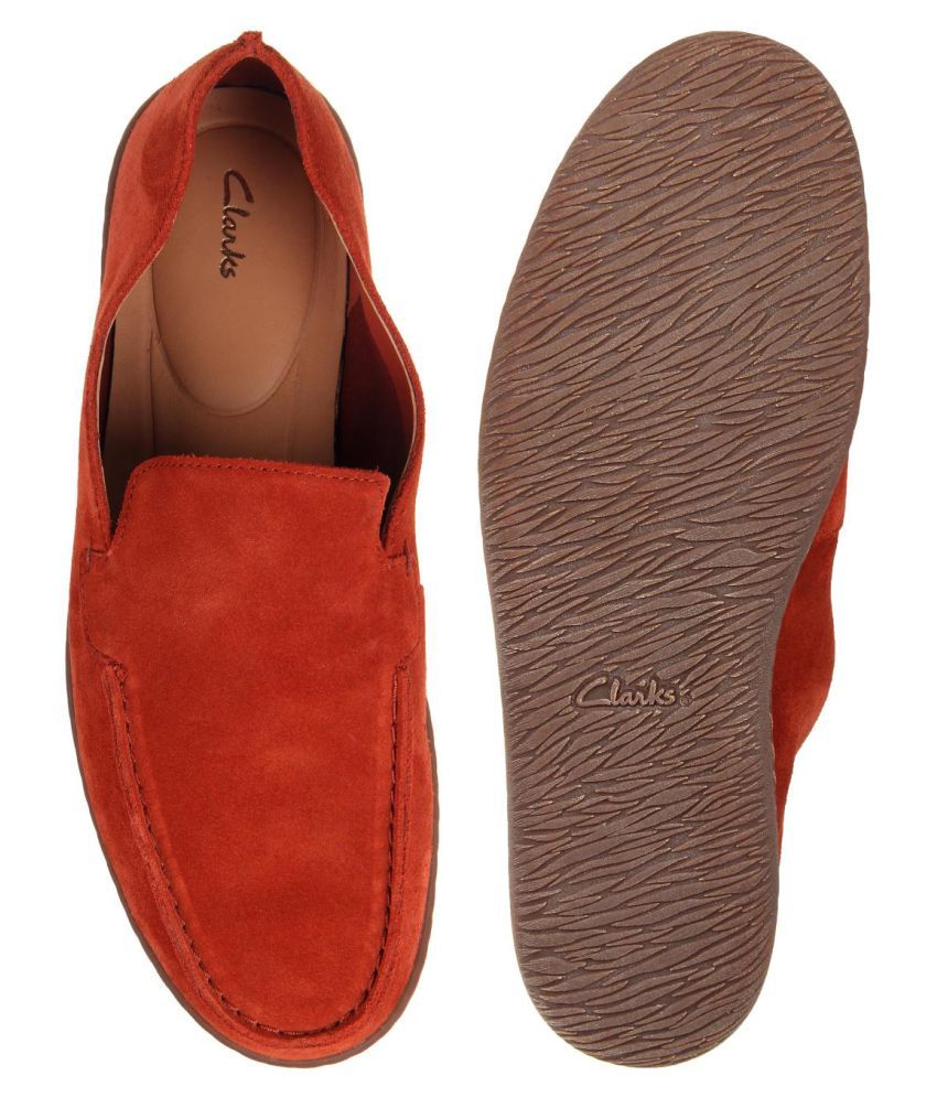 clarks red loafers