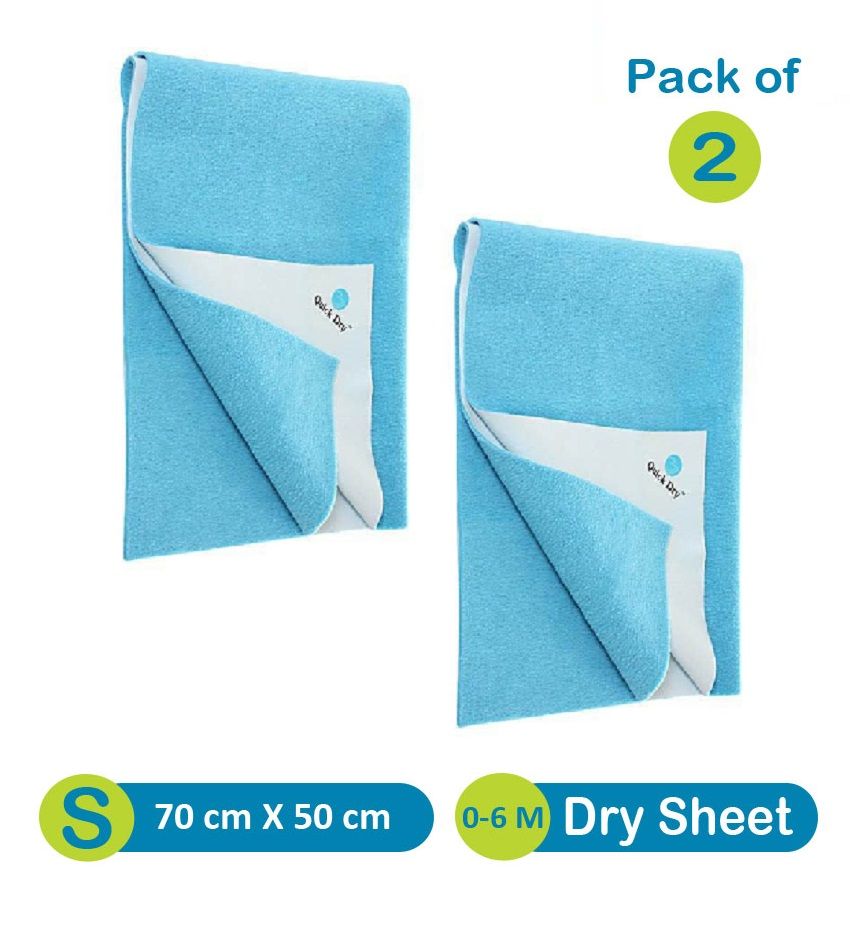     			Quick Dry Plain Waterproof Cyan Small-Set of 2 Rubber Sheet