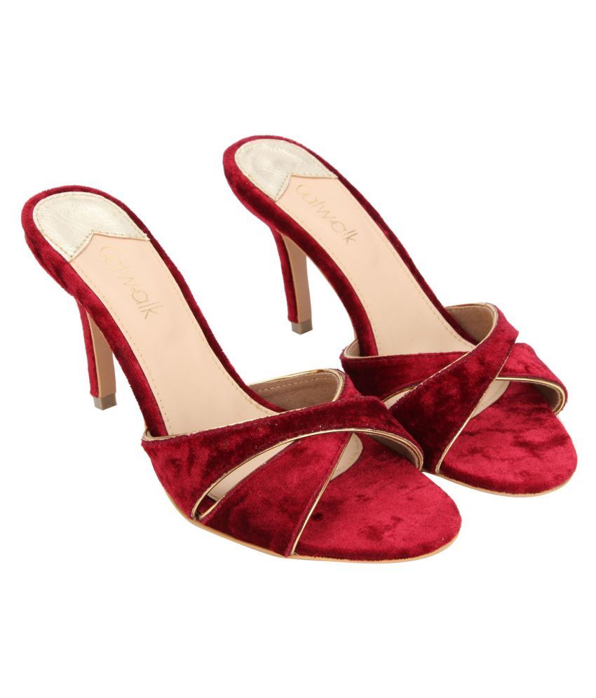 Catwalk Maroon Stiletto Heels Price in India- Buy Catwalk Maroon ...