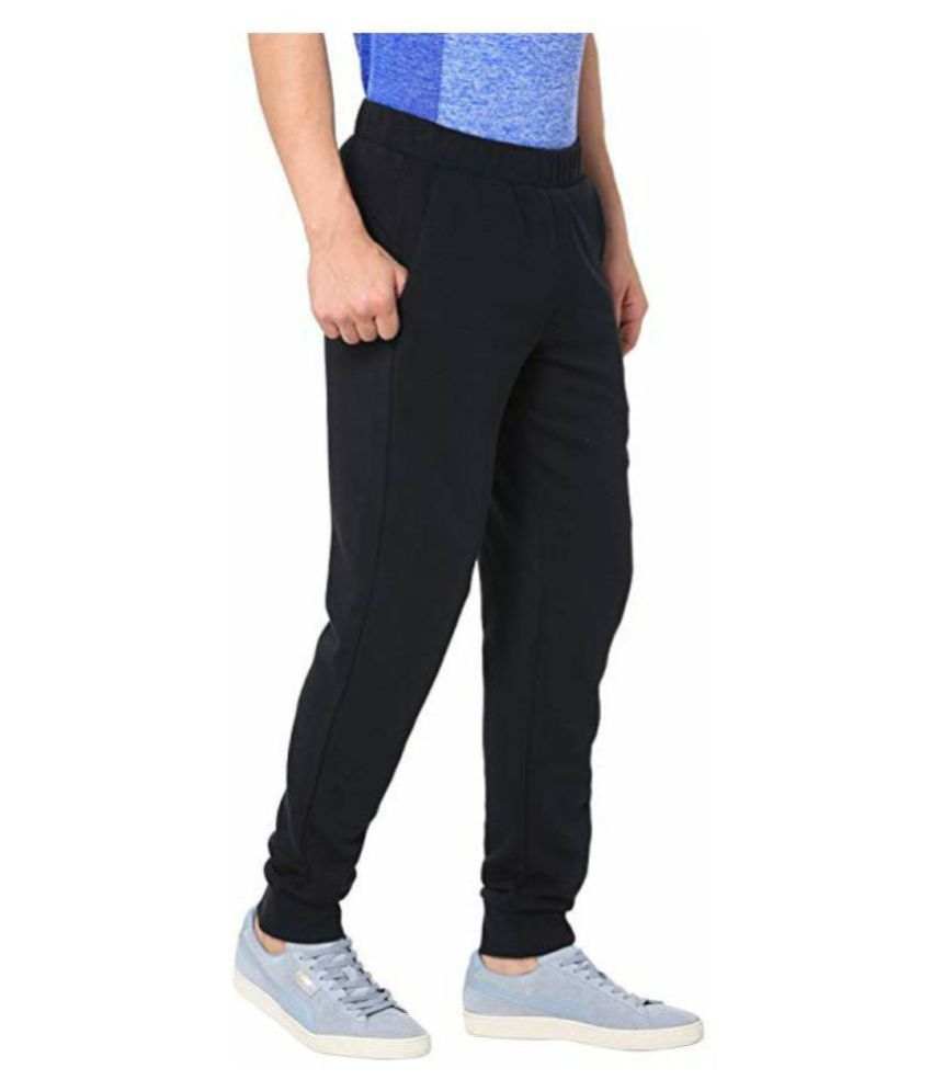 puma black polyester trackpants