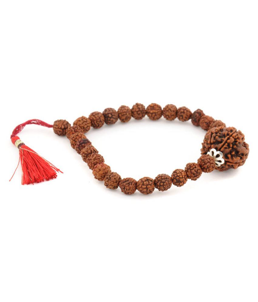 Certified 7 Mukhi Rudraksha Beaded Bracelet in Red Thread: Buy ...