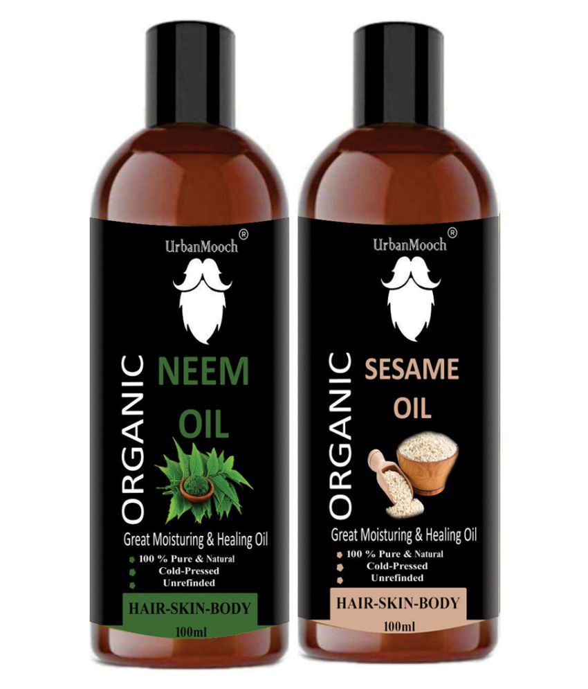     			UrbanMooch 100% Pure & Natural Neem Oil for Hair, & Sesame Oil- 200 ml Pack of 2