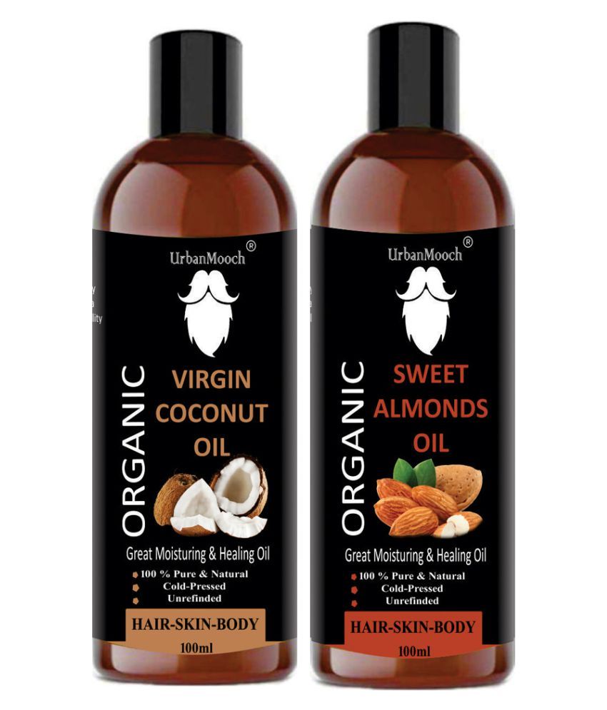     			UrbanMooch 100% Pure & Natural Virgin Coconut Oil & Almond Oil- 200 ml Pack of 2