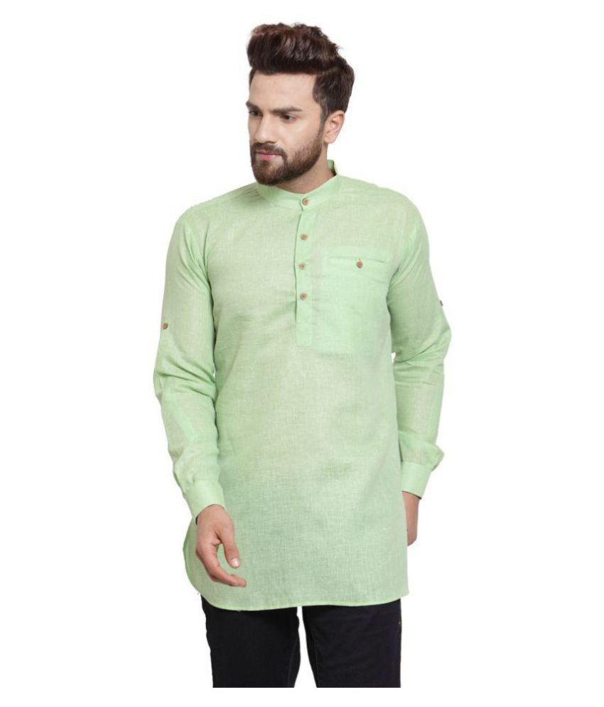 STARLIFESTYLE Dark Green Cotton Kurta - Buy STARLIFESTYLE Dark Green ...