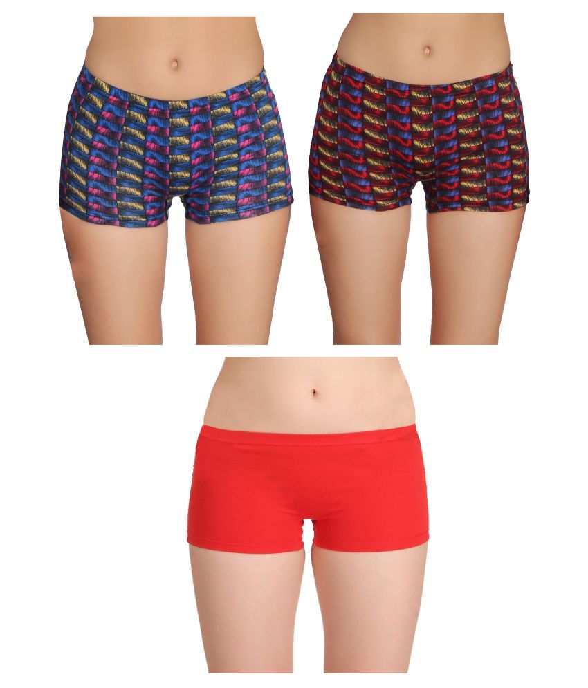     			Selfcare Pack of 3 Cotton Women's Boy Shorts ( Multi Color )