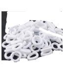 PE - 60 Pcs Effortless White Bright Colored Elastic - Cotton Stretch Hair Ties Bands - Hair accessories - Ponytail Holder - No Snagging Or Stretching Rubber Bands