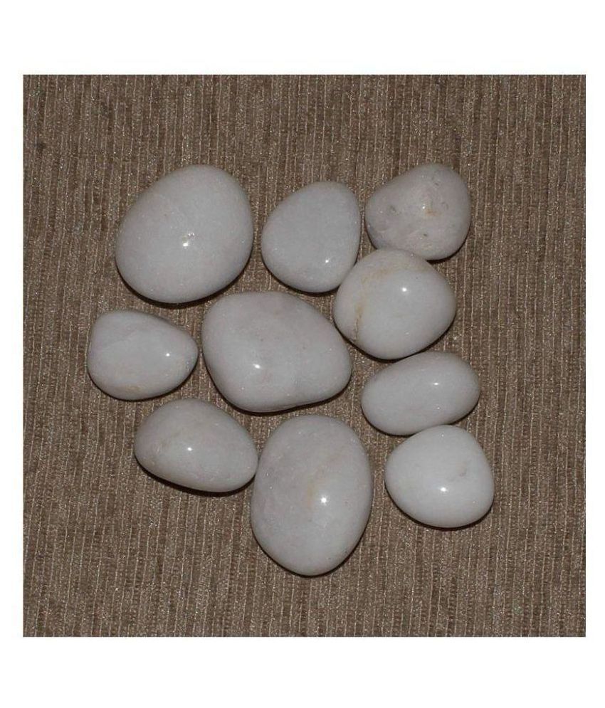 Zevora Big White Marble Glossy Decorative Pebble Stone For Glass