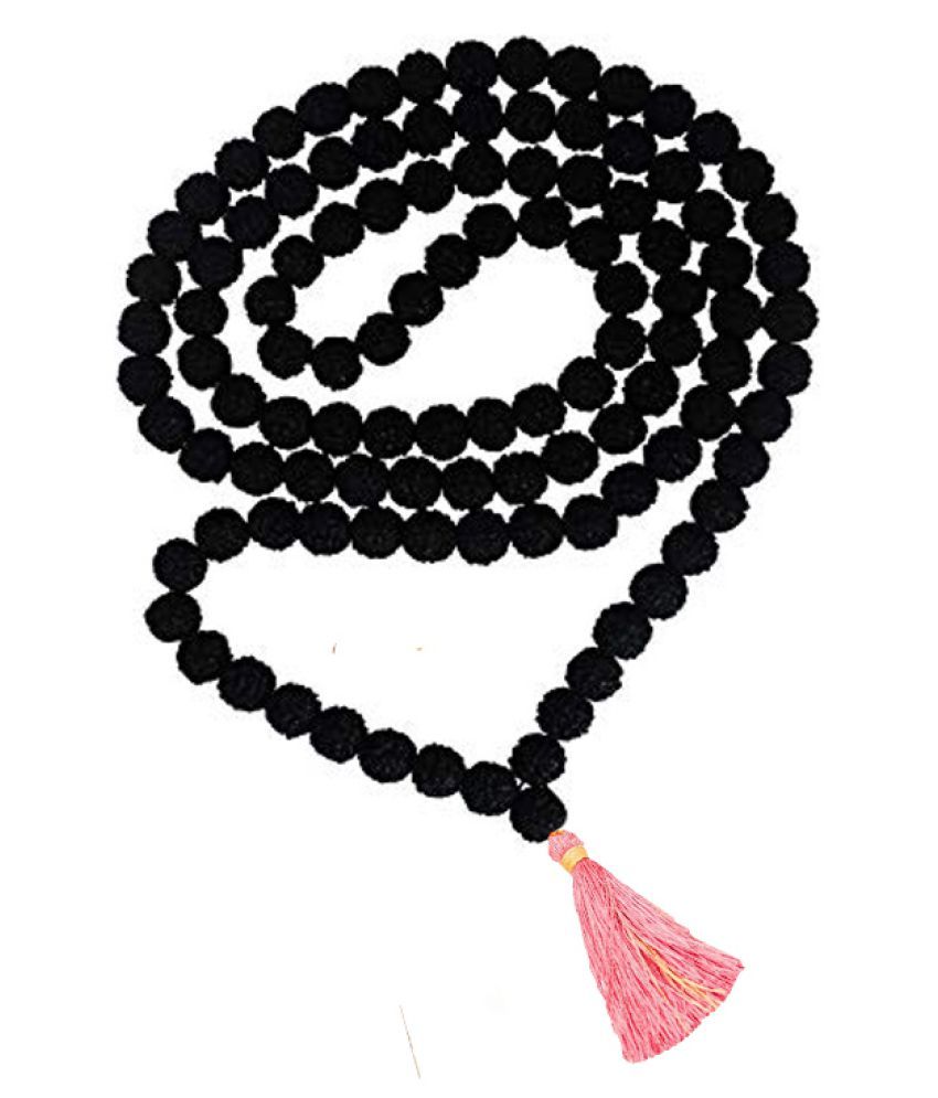     			Black Rudraksha Mala 7-8mm Beads- 108+1 Beads Japa/Mala 100% Natural Religious EDH