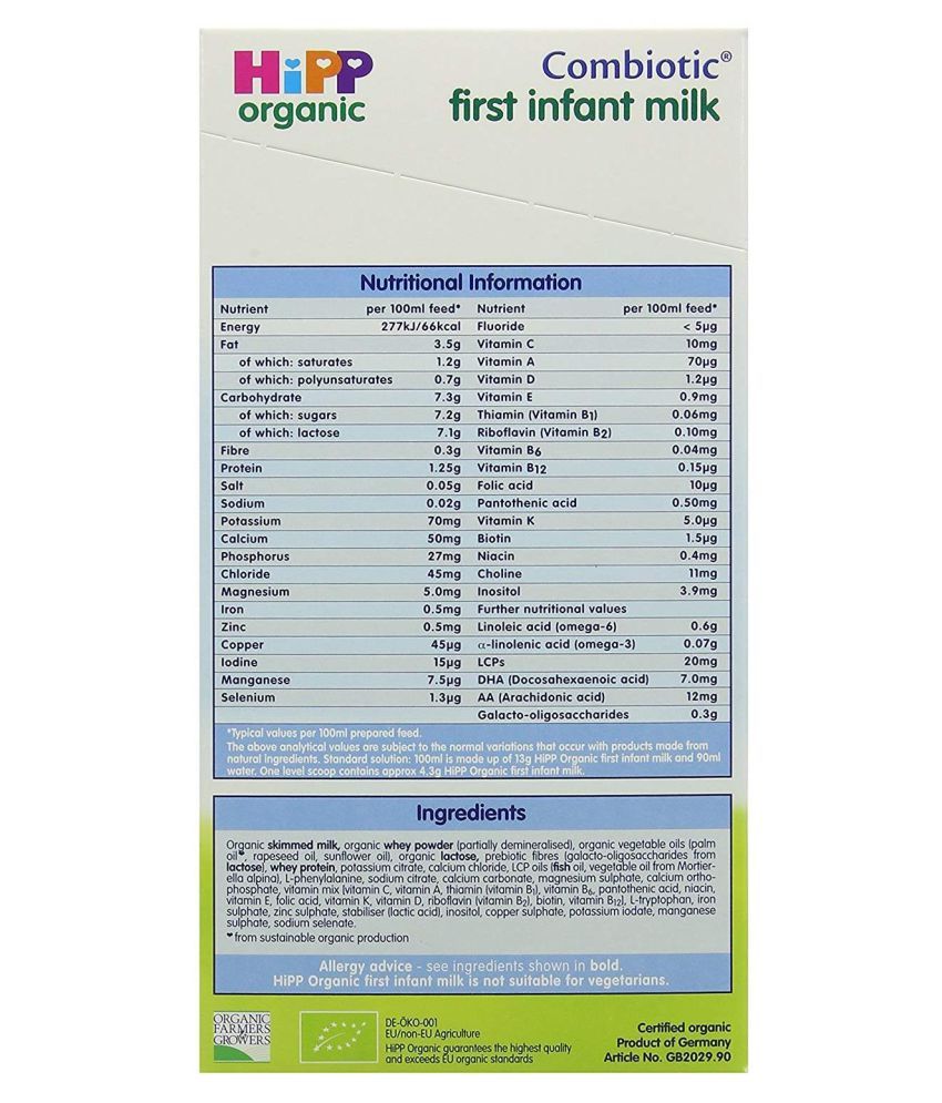 hipp organic combiotic first infant milk