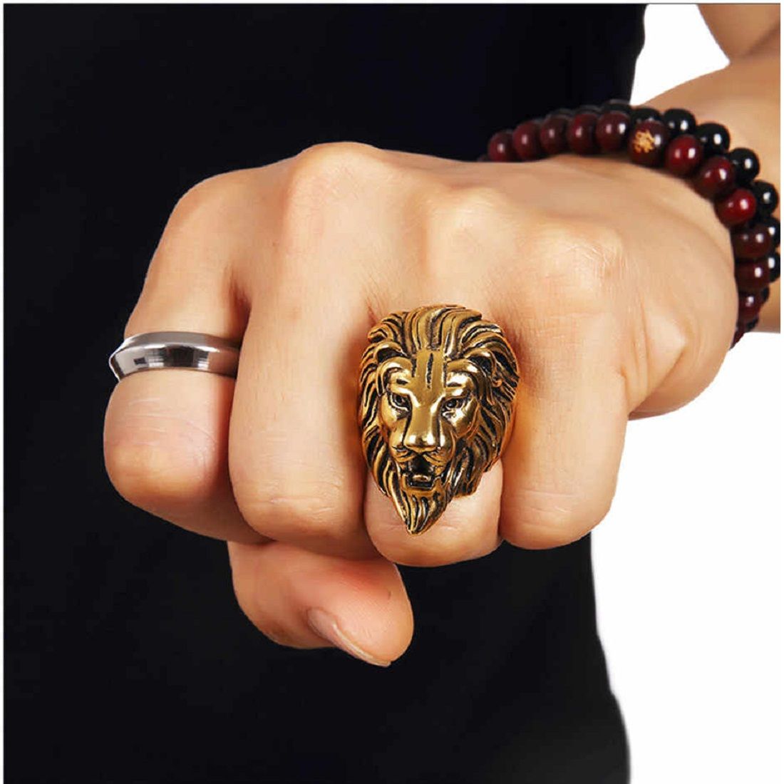 lion hand ring