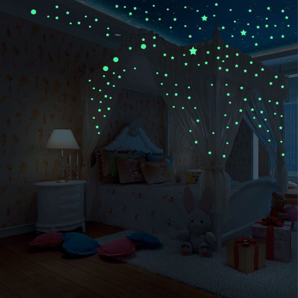 Glow In Dark Wall Ceiling Suns Stars Stickers Wall Stickers Night Kid Home Decor