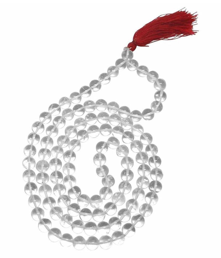     			Crystal Astrology White Sphatik Jaap Mala for Pooja (108+1 Beads)