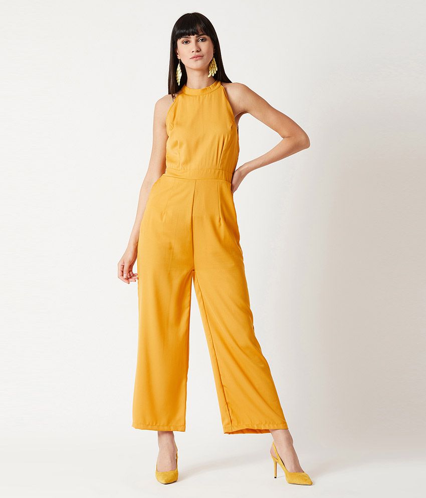     			Miss Chase Yellow Polyester Jumpsuit