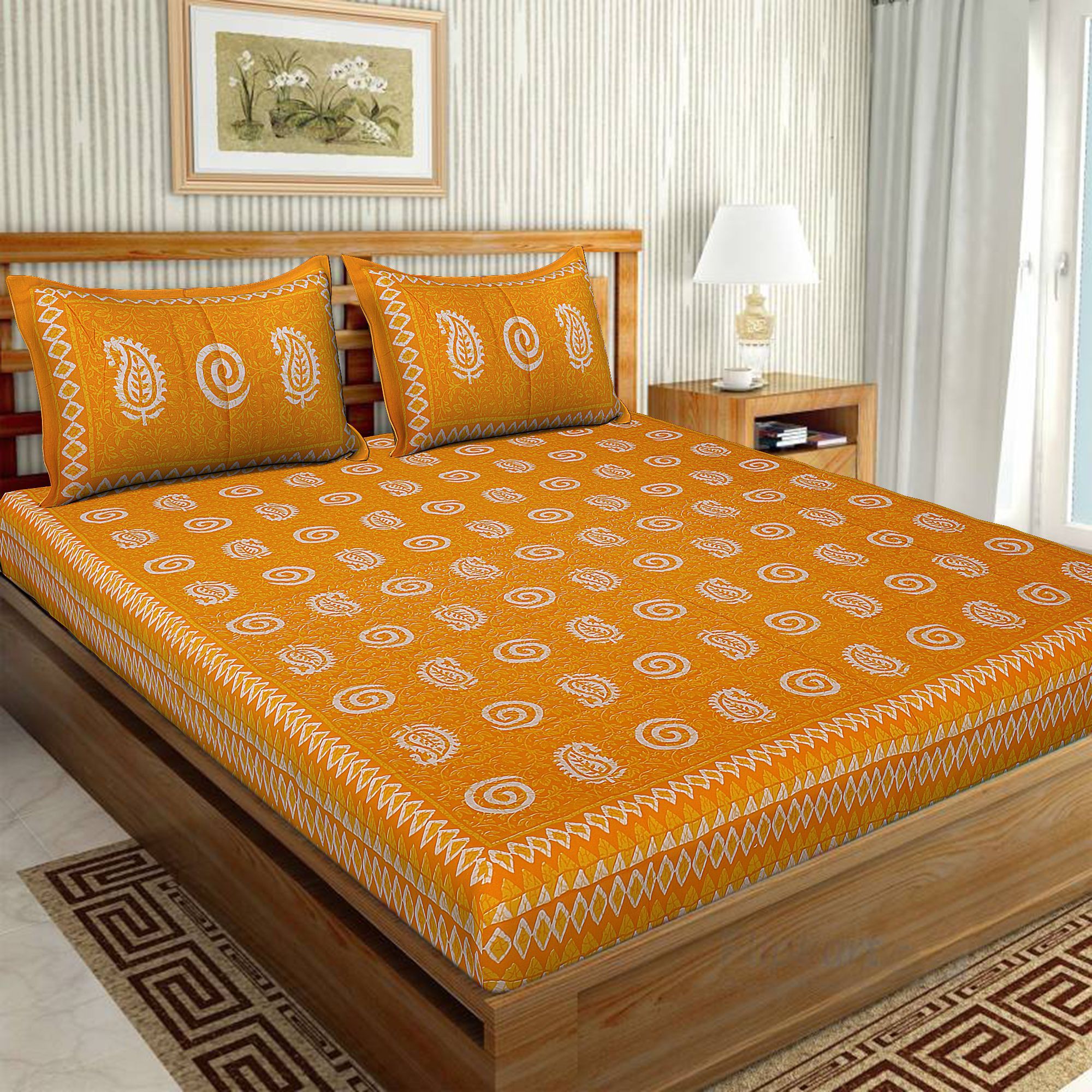 Uniqchoice Cotton King Size Bed Sheet With 2 Pillow Covers Buy Uniqchoice Cotton King Size Bed