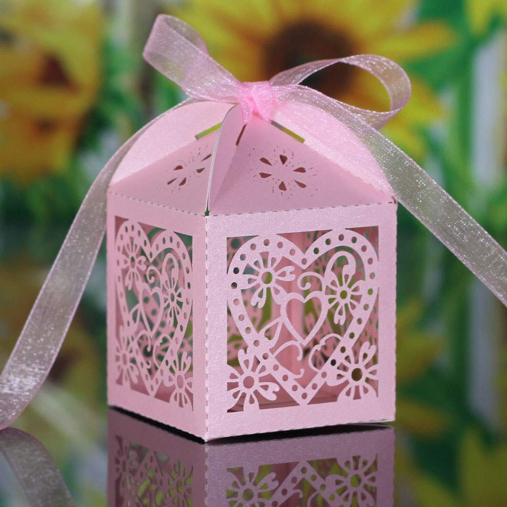 50pcs Bird Candy Gift Box with Ribbon Wedding Party Favors