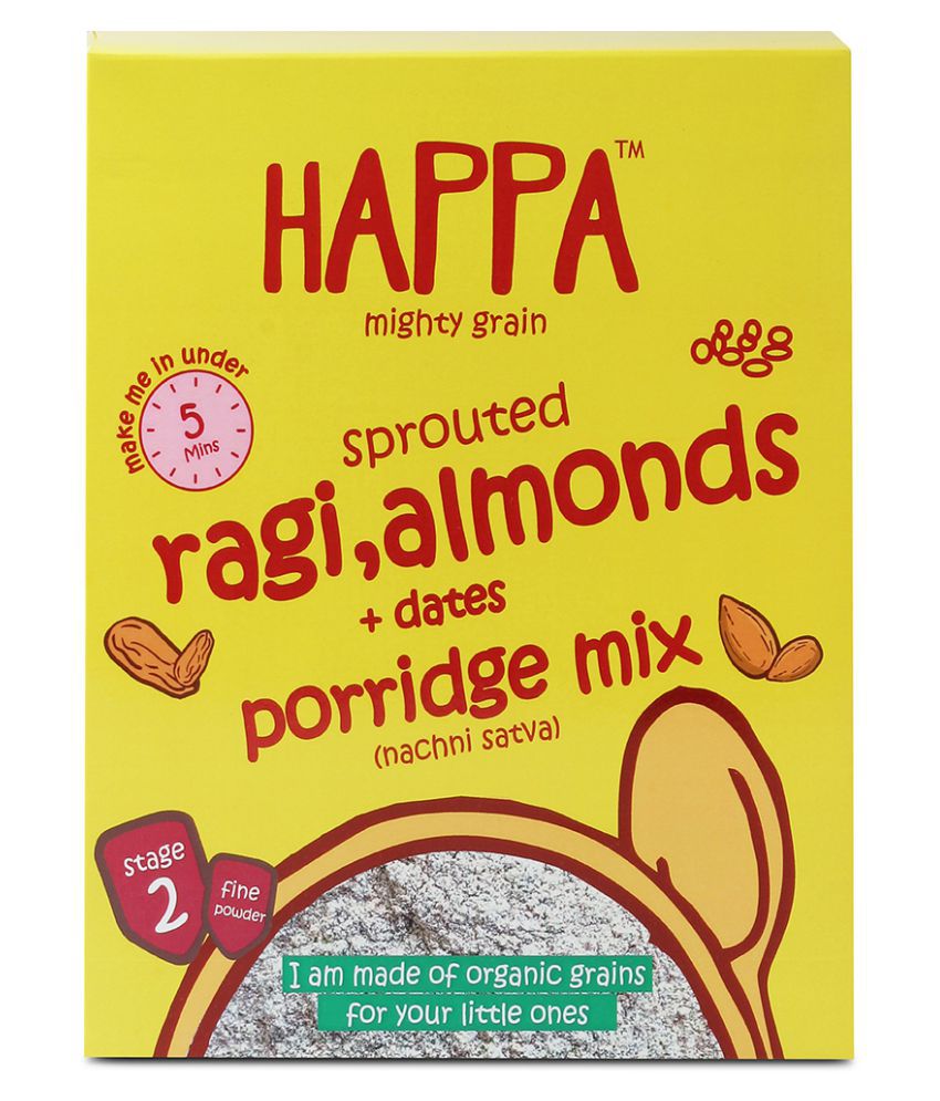 Happa Sprouted Ragi,Almonds,Dates Porridge Mix Infant Cereal for 6 Months + ( 200 gm )