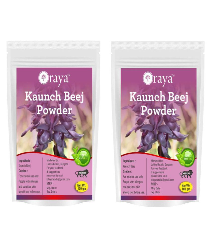     			ORAYA 100 % Pure & Natural Kaunch Beej Powder(200gms) Face Pack 200 gm Pack of 2