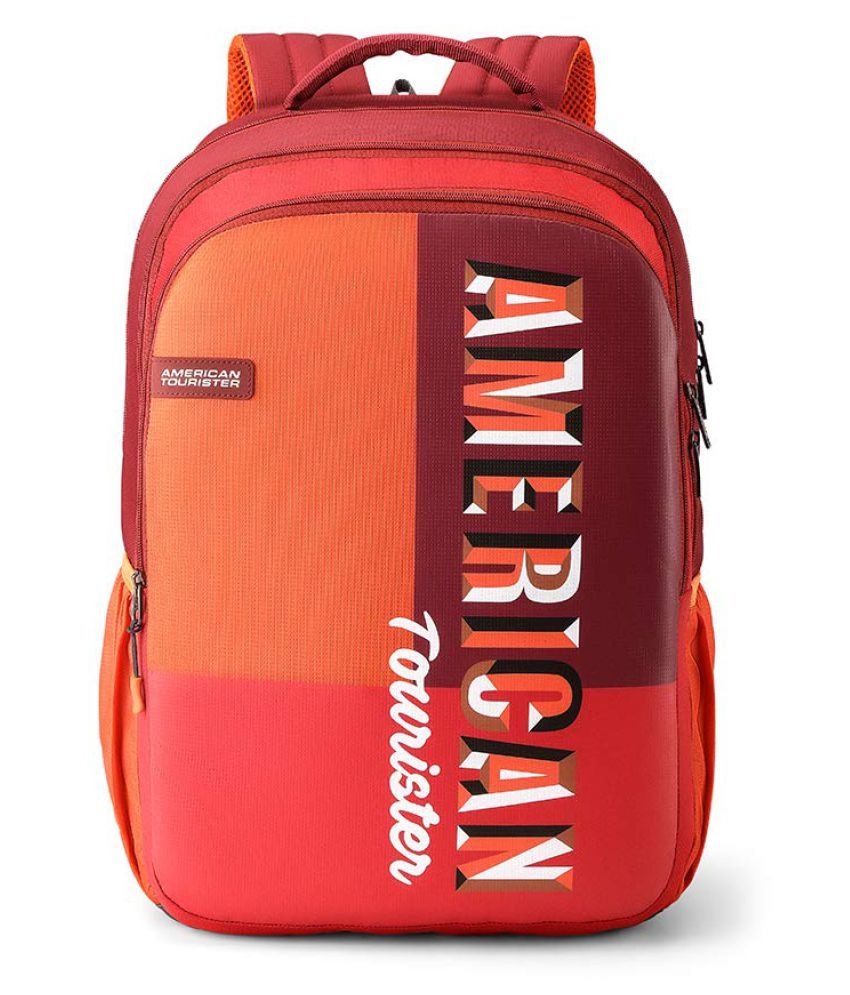 american tourister red backpack