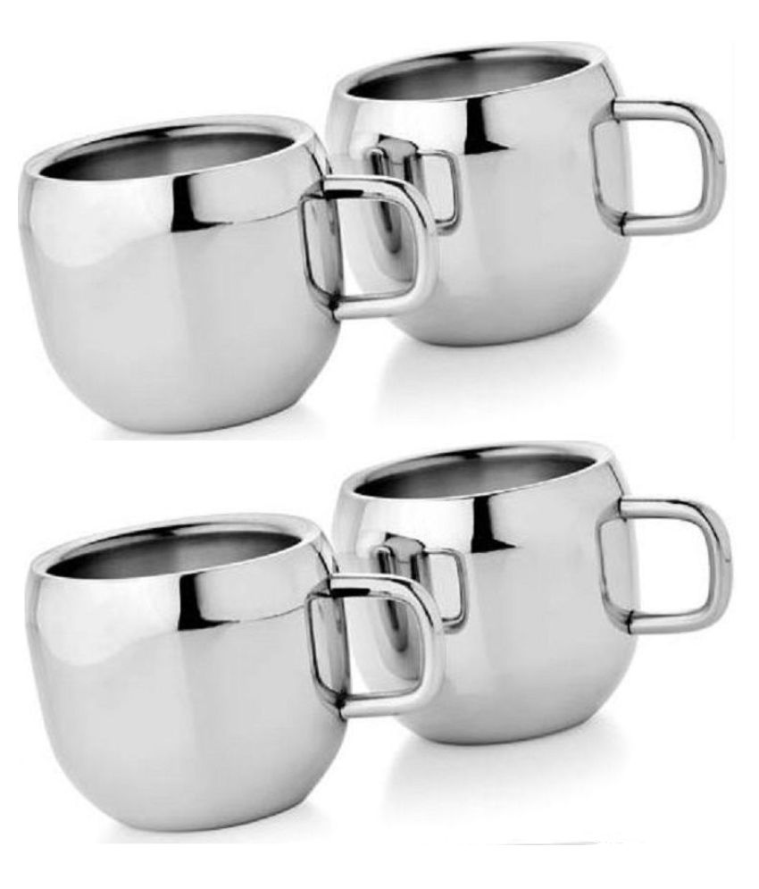     			Dynore Steel 4 apple cup Coffee Cup 4 Pcs 90 ml each ml