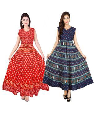 Frionkandy Multi Color Cotton Long Western Maxi One Piece Gown Buy Frionkandy Multi Color Cotton Long Western Maxi One Piece Gown Online At Best Prices In India On Snapdeal