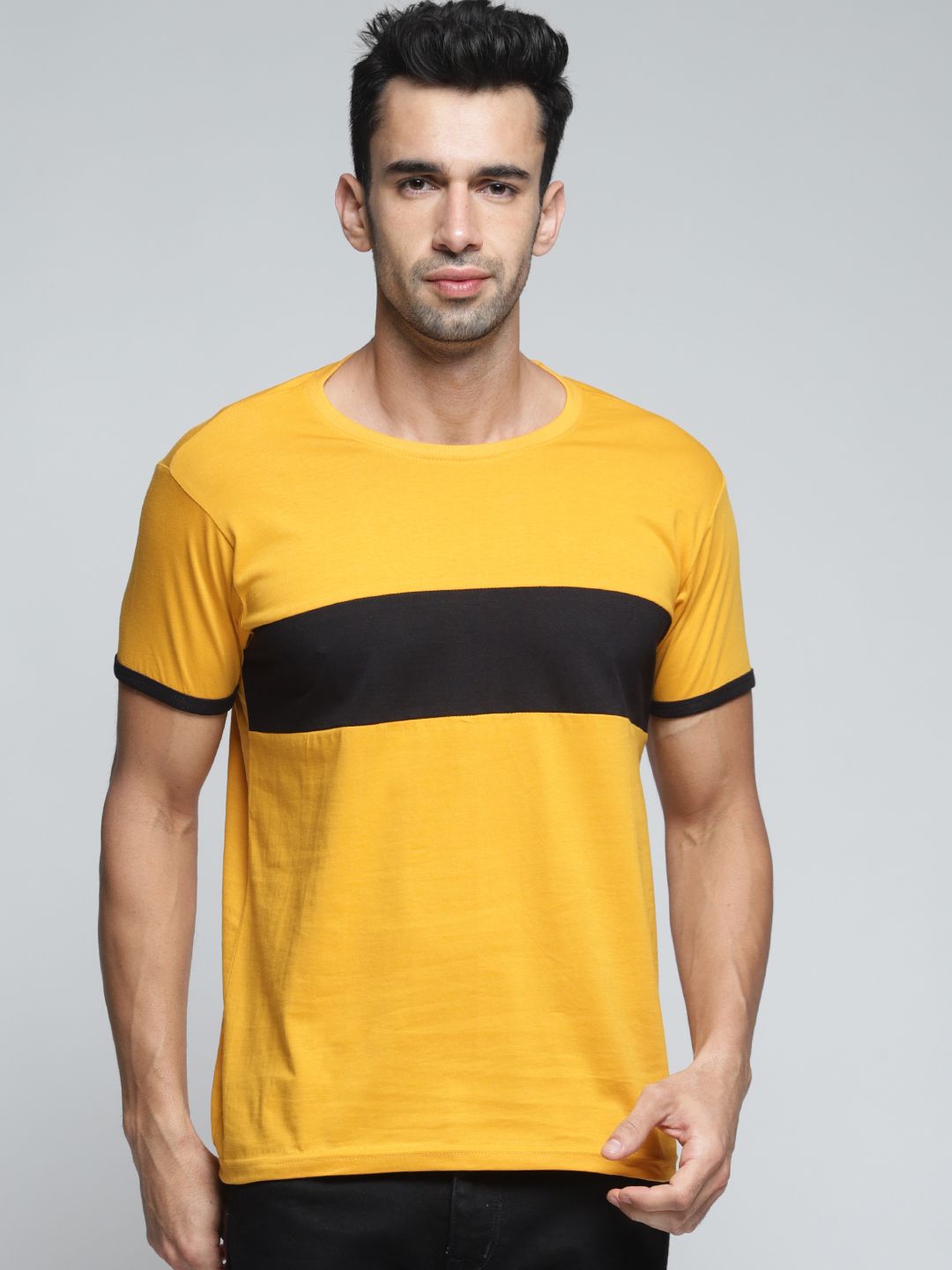 yellow half sleeve t shirt