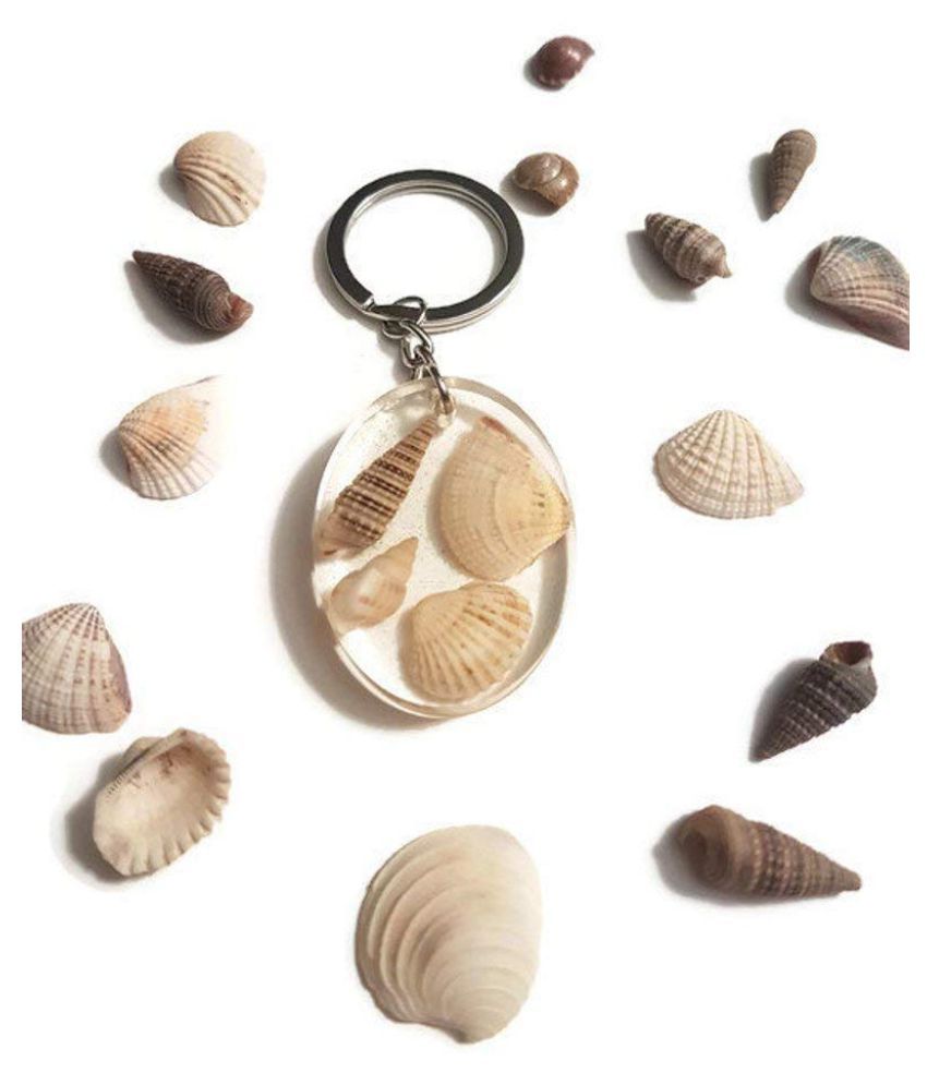     			PE - Sea Shell Resin Key Chain - Imported - Resin Conch Shells - Water Drop Shape - 1 Key Chain