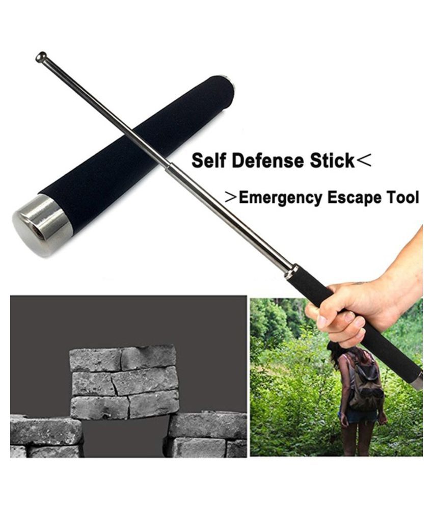 Self Defence Folding Stick Telescopic Iron Baton With Cushion Grip Buy Online At Best Price On 