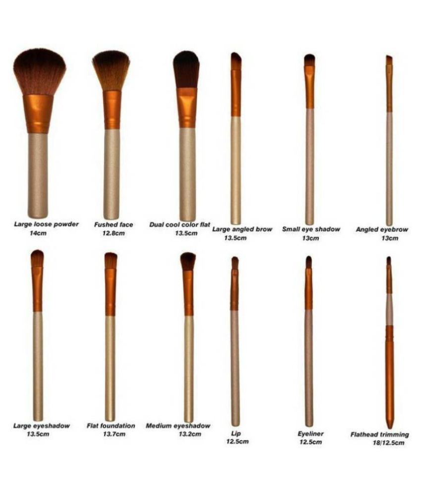 SkinPlus Natural makeup brush with sponge puff (Pack of 13) Natural