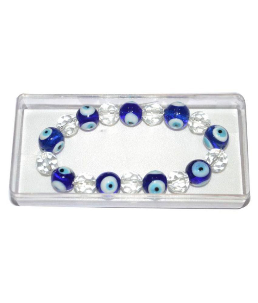     			Ganesh Laxmi Blue Crystal Evil Eye Bracelet