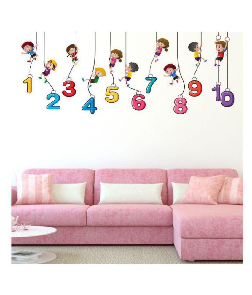     			Wallzone Colorfull Numbers Alphabet Sticker ( 60 x 100 cms )