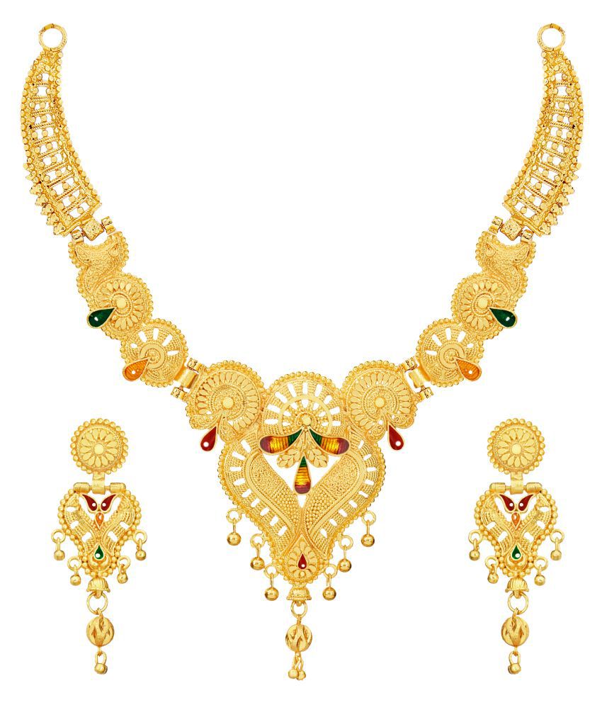     			mansiyaorange - Gold Alloy Necklace Set ( Pack of 1 )