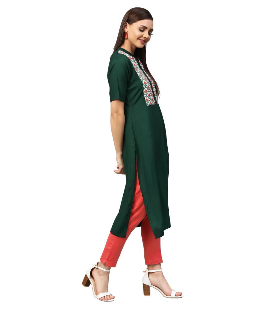 green rayon kurti