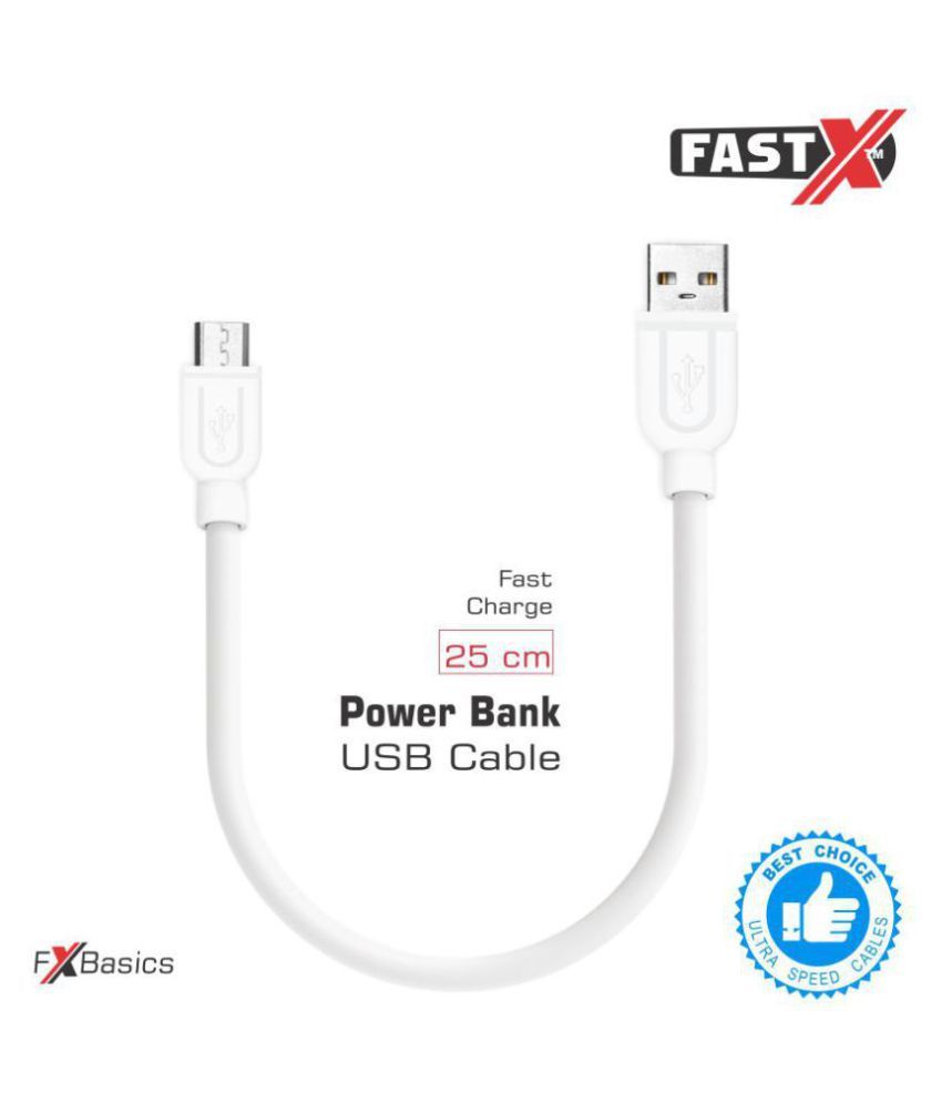 FastX USB Data Cable White 0.2 Meter All Cables Online at Low