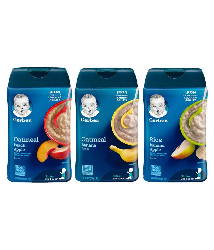 Gerber Peach Apple,Rice & Banana Apple Infant Cereal for Under 6 Months