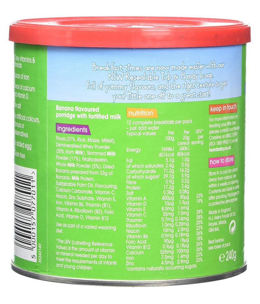 heinz sunrise banana porridge