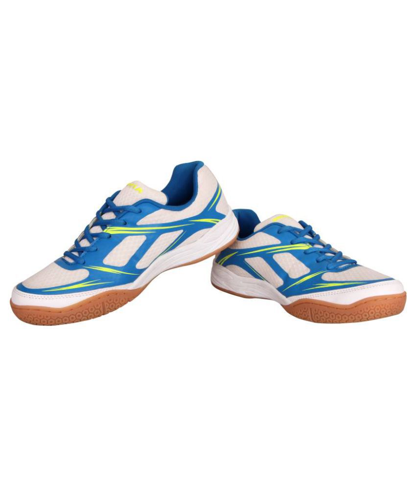 Nivia New Super Court Badminton Shoes (White/Sky Blue ...